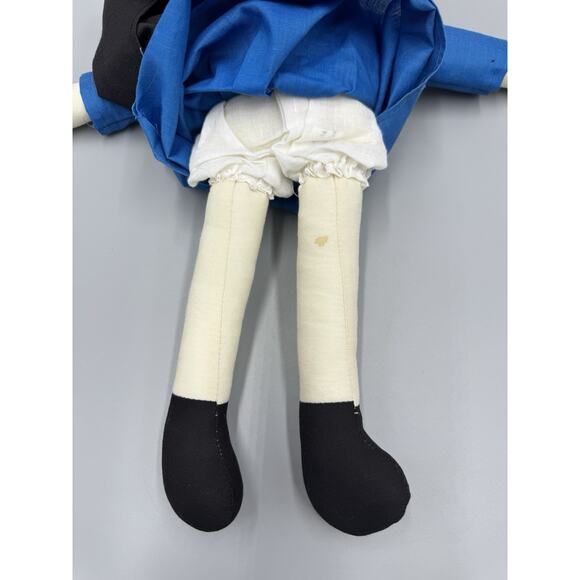 Vintage Pair of Folk Art Handmade Faceless Amish Cloth Rag Dolls Amos & Becky - Picture 7 of 11